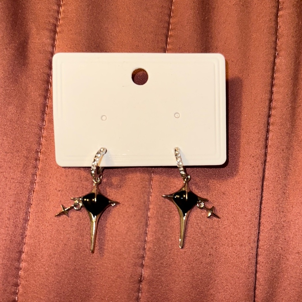 Chic Black and silver Star Earrings